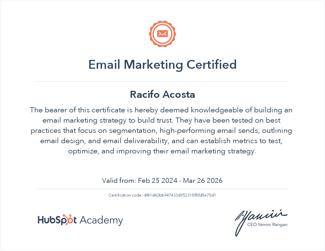 Email Marketing Certified